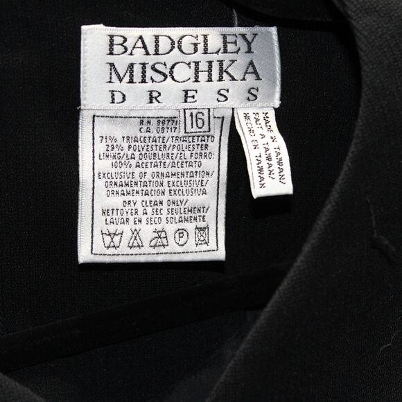 Badgley Mischka Dress Size 16 Black Mini Cocktail Dress - Picture 7 of 7
